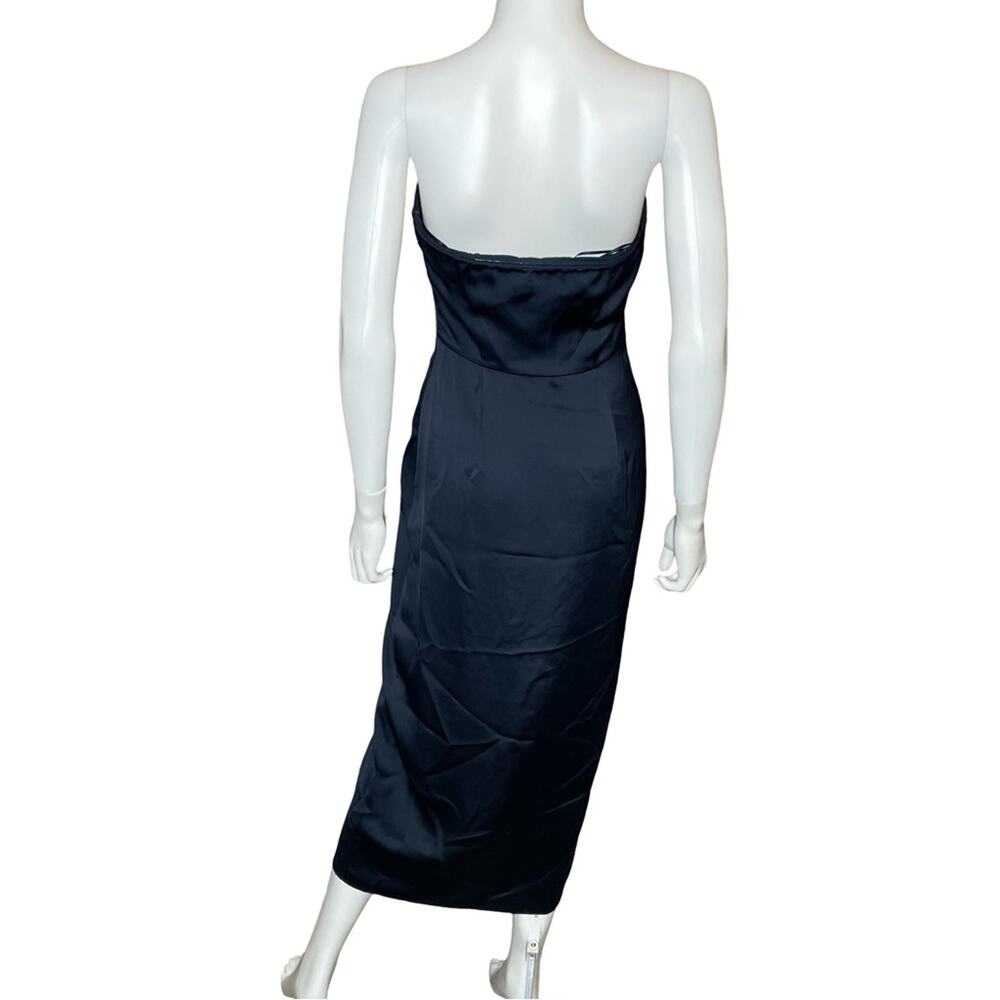 Ramy Brook Venice Strapless Ruffle Midi Dress Navy Women’s Sz 2 - Picture 4 of 7